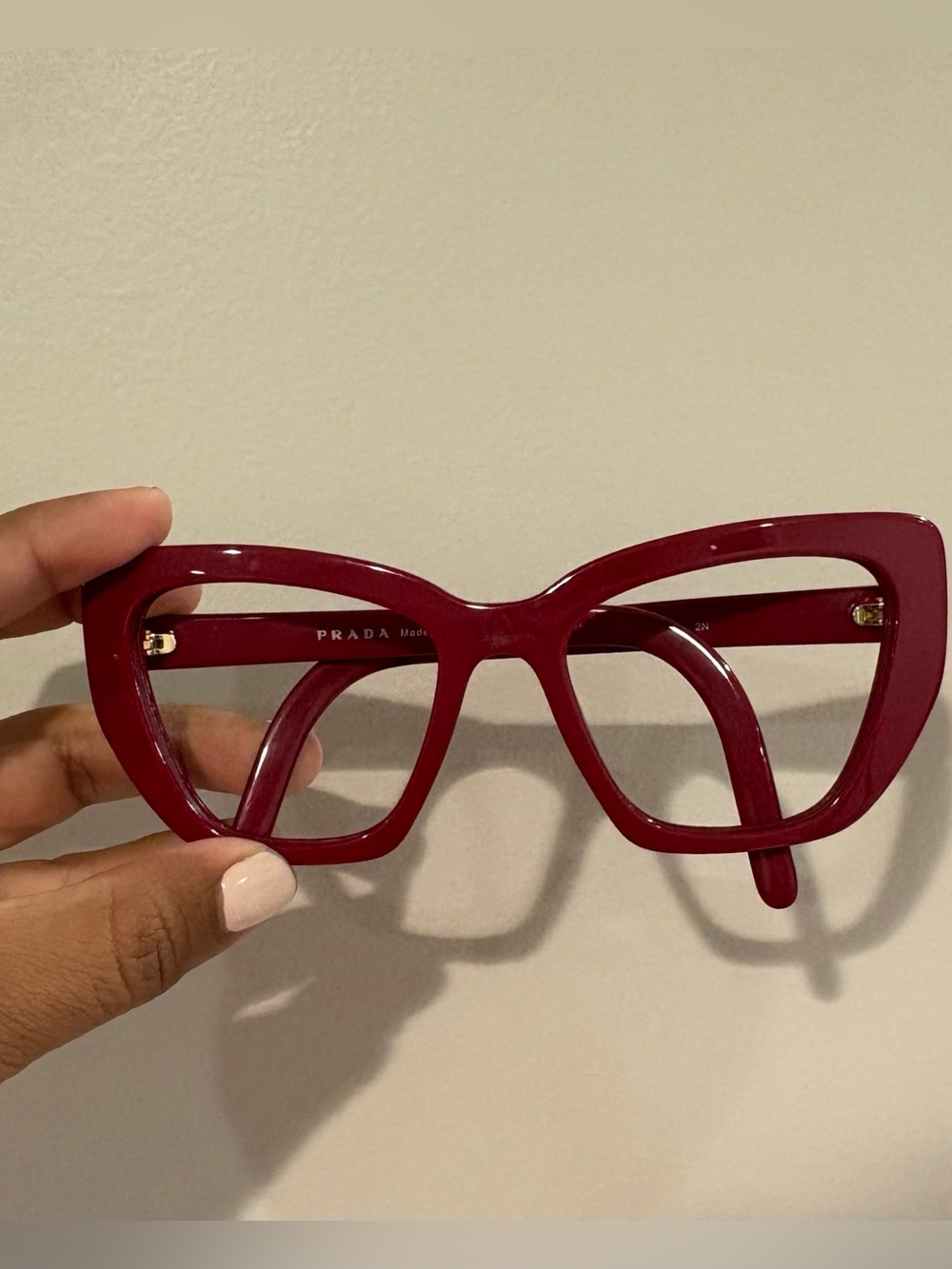 PRADA SPR 08V Red Cat Eye Frames. No Lenses.